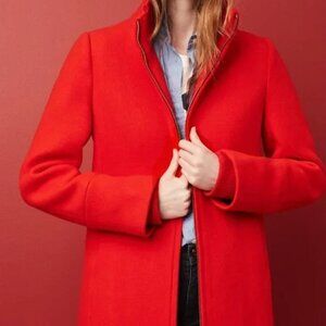 Lodge coat in Italian Stadium-cloth Wool in Vibrant Flame
